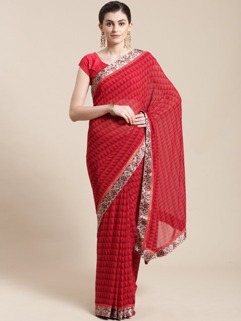 

Nanda Silk Mills Red Printed Saree