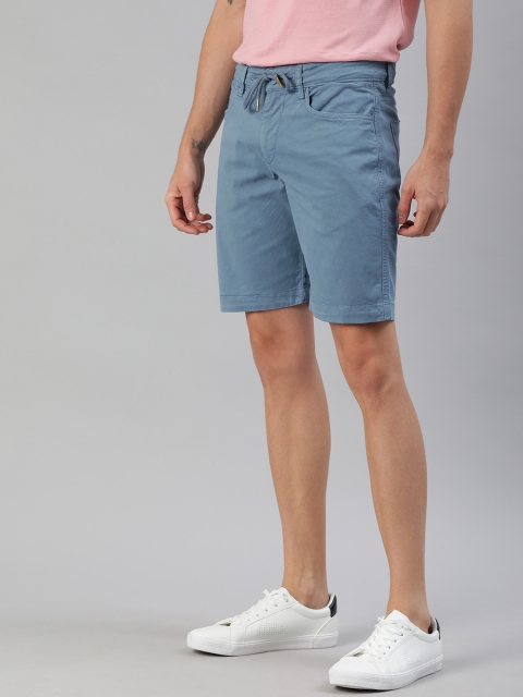 

Mast & Harbour Men Blue Solid Regular Fit Chino Shorts