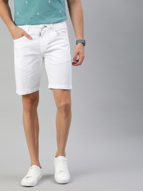 

Mast & Harbour Men White Solid Regular Fit Chino Shorts