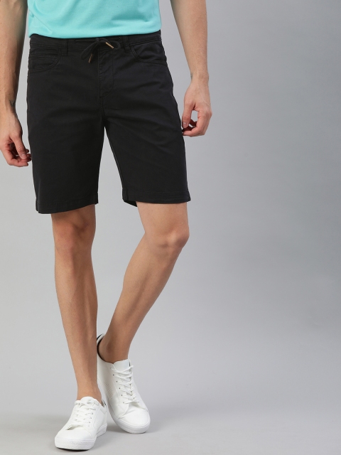 

Mast & Harbour Men Black Solid Regular Fit Chino Shorts