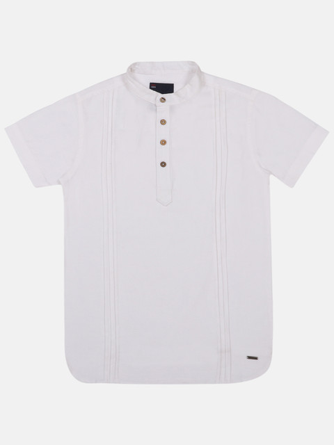 

Lil Tomatoes Boys White Solid Straight Kurta