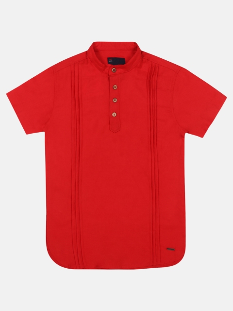 

Lil Tomatoes Boys Red Solid Straight Kurta
