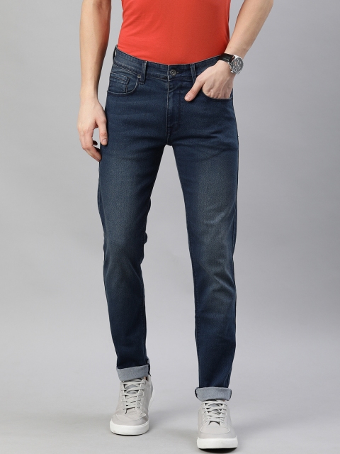 

BEAT LONDON by PEPE JEANS Men Blue Tapered Vapour Slim Fit Low-Rise Clean Look Jeans