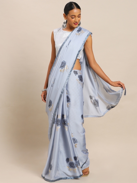 

Mitera Blue & Golden Art Silk Printed Saree
