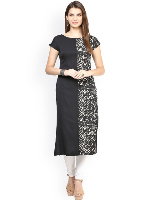

Ives Black Printed Kurta