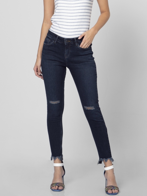 

Vero Moda Women Blue Skinny Fit Mid-Rise Low Distress Stretchable Jeans