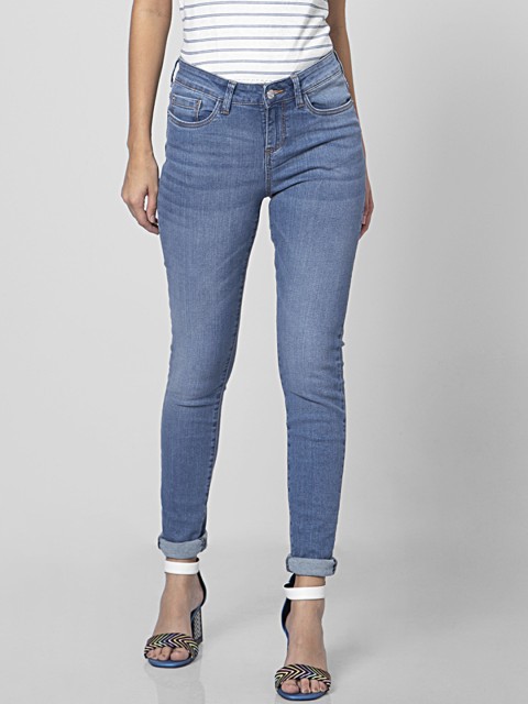 

Vero Moda Women Blue Skinny Fit Mid-Rise Clean Look Stretchable Jeans