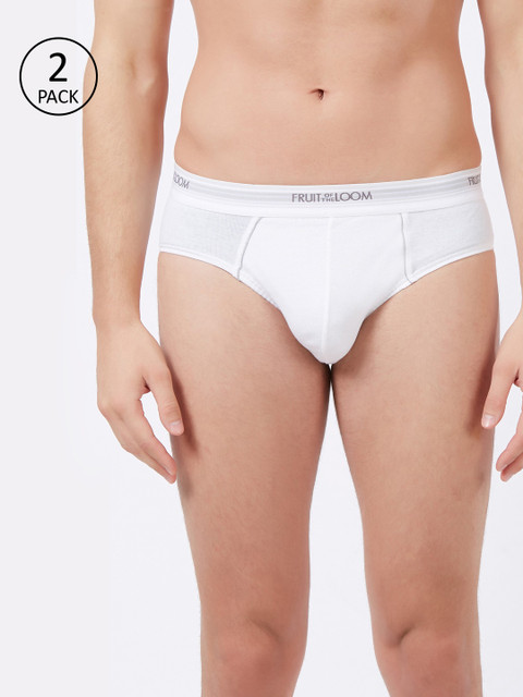 

Fruit of the loom Men Pack Of 2 White Solid Hip Briefs 11566014