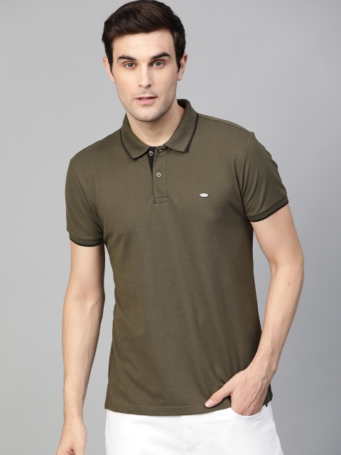 

Metronaut Men Olive Green Solid Polo Collar T-shirt