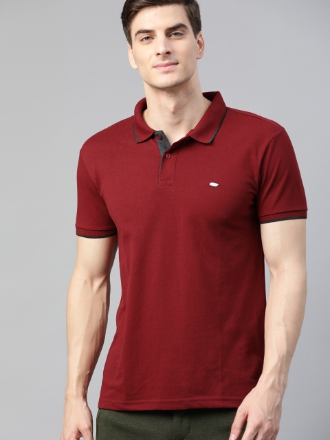 

Metronaut Men Maroon Solid Polo Collar T-shirt