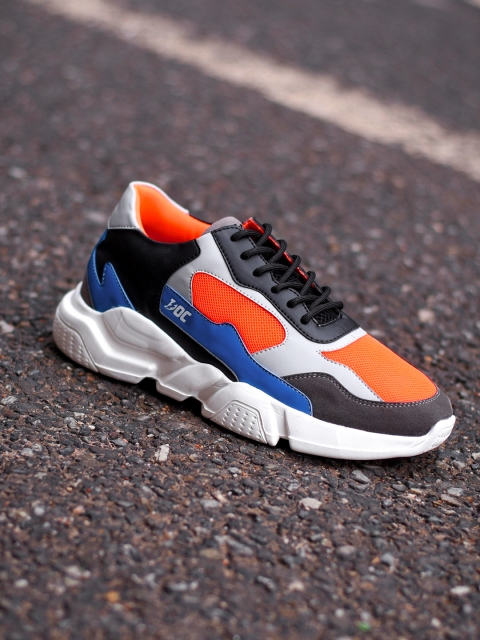 

Doc Martin Men Orange & Grey Colourblocked Sneakers