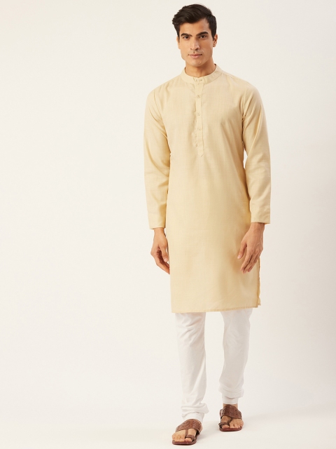 

Molly & Michel Men Beige Solid Straight Kurta