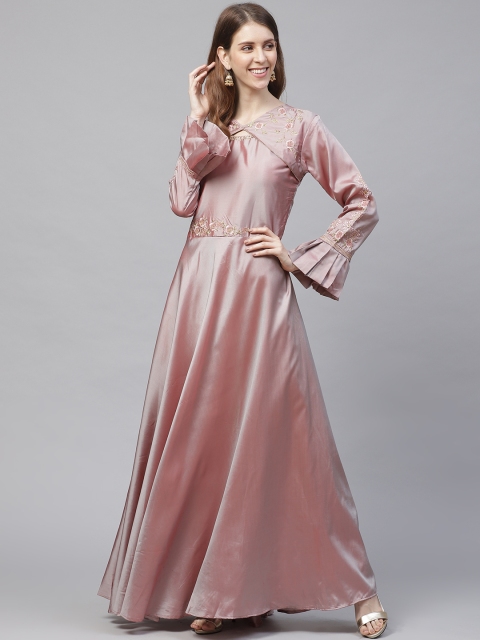 

Ishin Women Grey & Pink Dual Tone Floral Yoke Design Anarkali Kurta