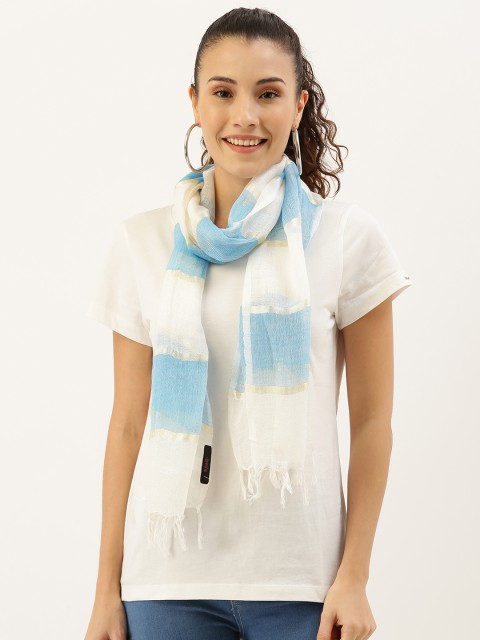 

Ayesha Women Blue & White Striped Scarf
