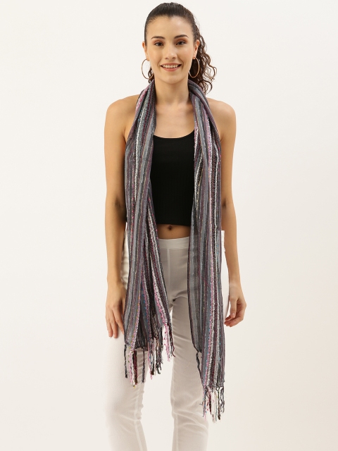 Ayesha Women Multicoloured Striped Scarf, Multi