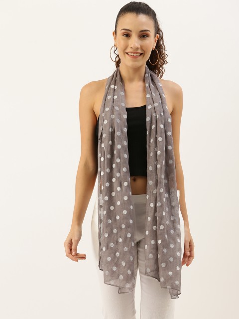 

Ayesha Women Grey & White Printed Scarf