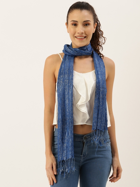 

Ayesha Women Blue Self Design Scarf