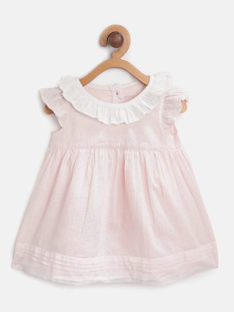 

Marks & Spencer Girls Pink Self-Design A-Line Dress