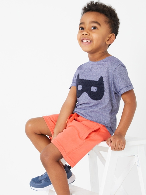 

Marks & Spencer Boys Coral-Orange Solid Regular Fit Shorts