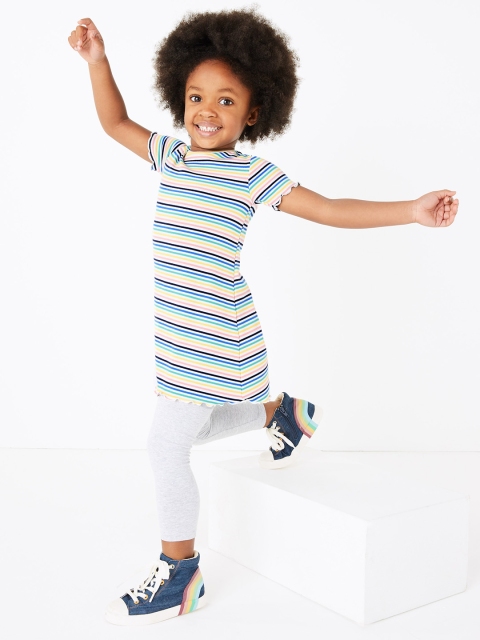 

Marks & Spencer Girls Multicoloured Striped A-Line Dress, Multi