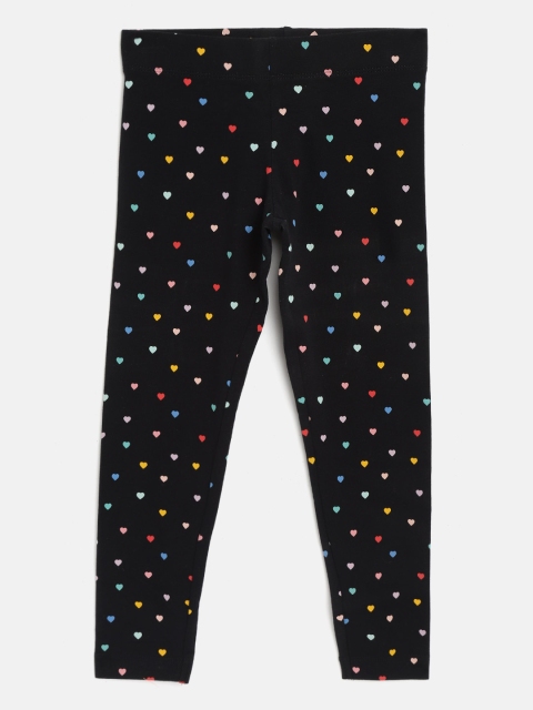 

Marks & Spencer Girls Black Heart Printed Leggings