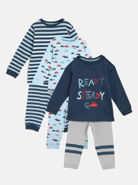 

Marks & Spencer Boys Pack of 3 Printed Night Suits, Blue