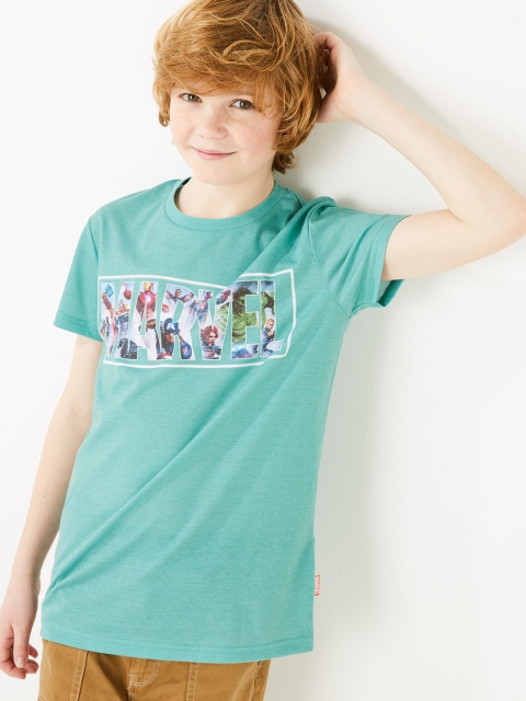 

Marks & Spencer Boys Sea Green Printed Round Neck T-shirt