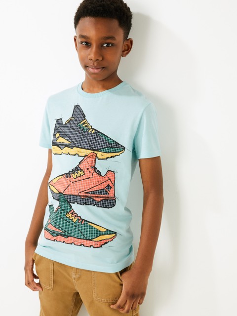 

Marks & Spencer Boys Blue Printed Round Neck T-shirt