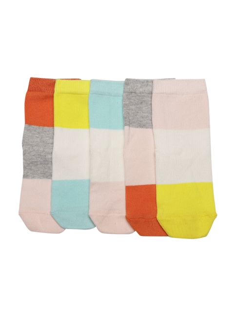 

Marks & Spencer Boys Pack of 5 Colourblocked Ankle-Length Socks, Multi