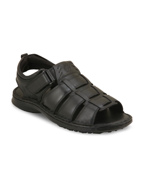 

Ventoland Men Black Genuine Leather Sandals