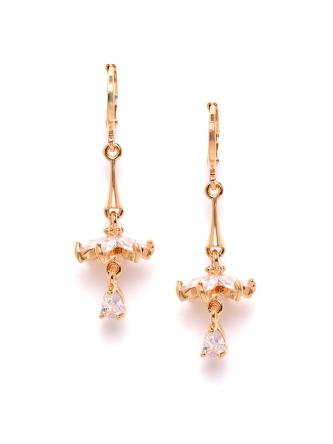 

Carlton London Gold-Plated CZ-Studded Floral Drop Earrings