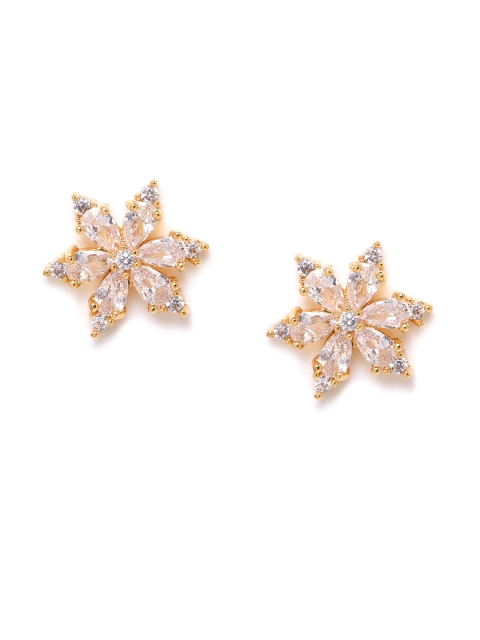 

Carlton London Gold-Plated CZ-Studded Floral-Shaped Studs