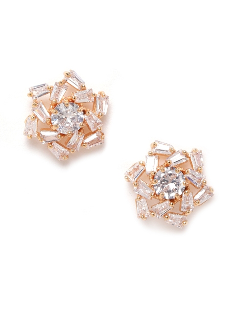 

Carlton London Gold-Plated CZ-Studded Floral-Shaped Studs