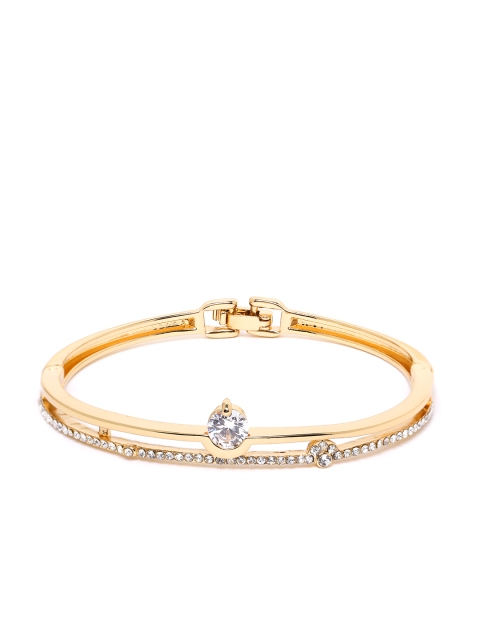 

Carlton London Gold-Plated CZ-Studded Bangle-Style Bracelet