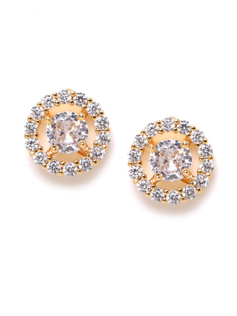 

Carlton London Gold-Plated CZ-Studded Circular Studs