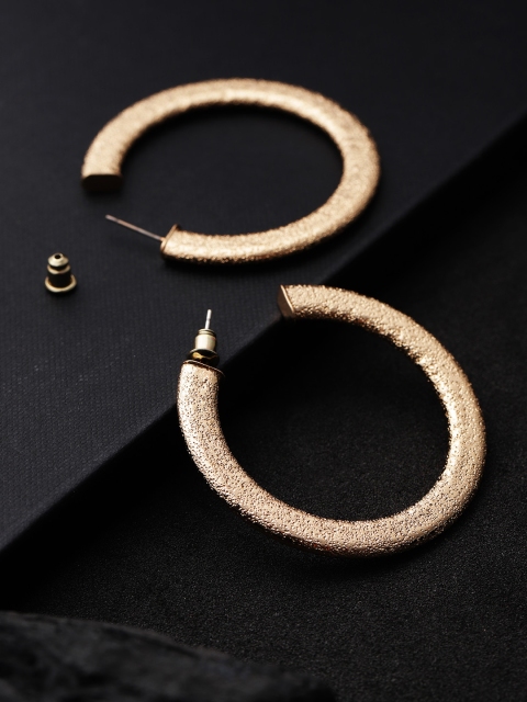 

Carlton London Gold-Plated Textured Circular Half Hoop Earrings