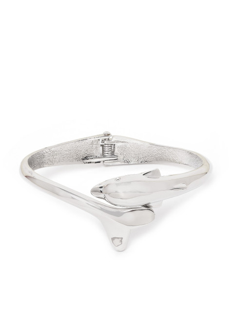 

Carlton London Silver-Toned Rhodium-Plated Bangle-Style Bracelet
