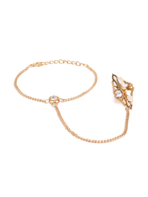 

Carlton London Gold-Plated CZ Studded Ring Bracelet