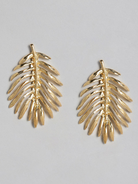 

justpeachy Gold-Plated Leaf Shaped Oversized Studs