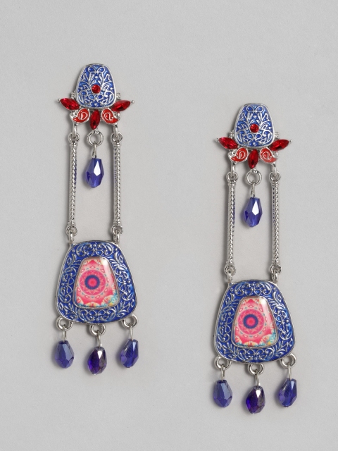 

justpeachy Blue & Pink Contemporary Drop Earrings