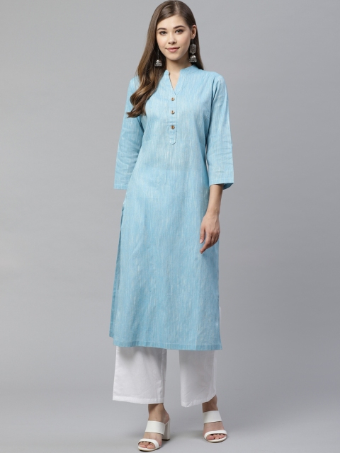 

Deewa Women Blue & White Solid Kurta with Palazzos