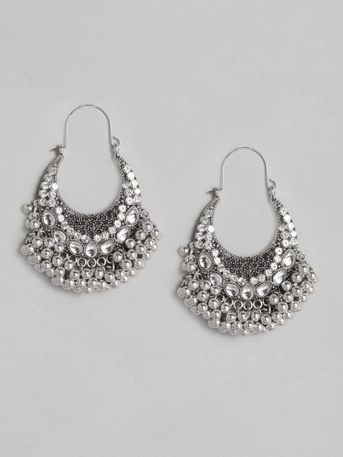 

justpeachy Oxidised Silver-Plated Crescent Shaped Chandbalis