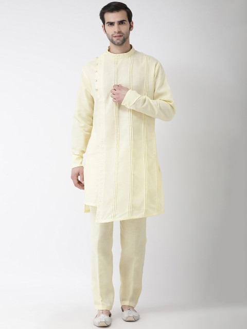 

SG LEMAN Men Yellow Solid Kurta with Trousers