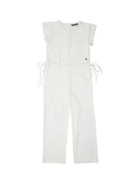 

Allen Solly Junior Girls White Solid Basic Jumpsuit