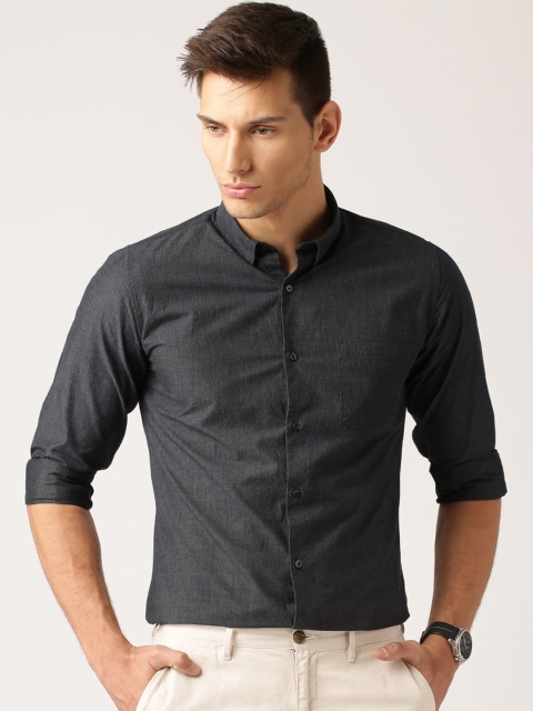 

ether Men Black Slim Fit Antimicrobial Filafil Shirt