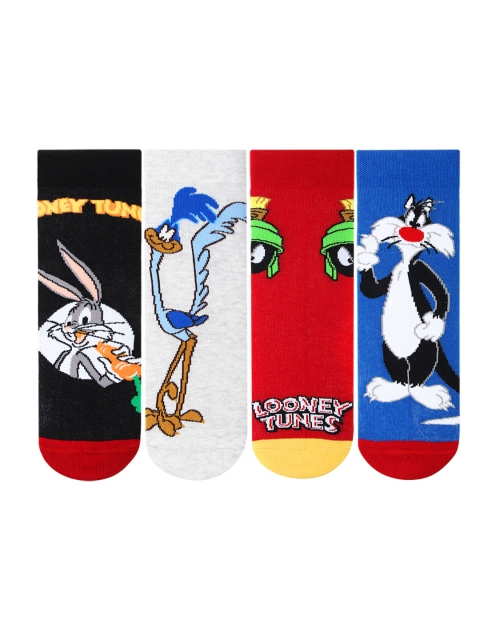 

Bonjour Kids Pack of 4 Assorted Loony Tunes Calf-Length Socks