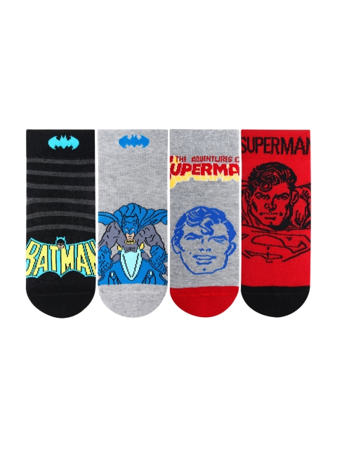 

Bonjour Unisex Kids Pack of 4 Assorted Superman Batman Ankle-Length Socks