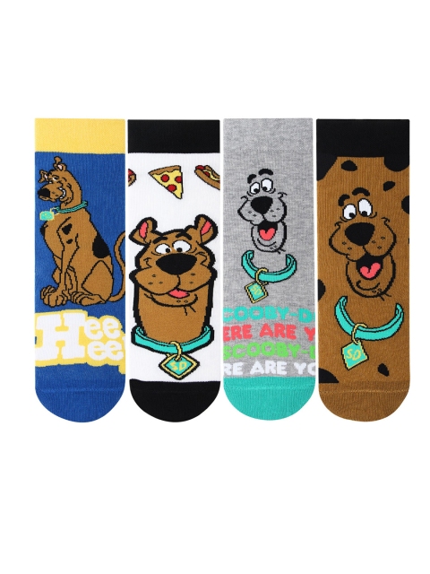 

Bonjour Unisex Kids Pack of 4 Assorted Scooby Doo Calf-Length Socks