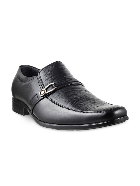 

Metro Men Black Leather Semiformal Shoes