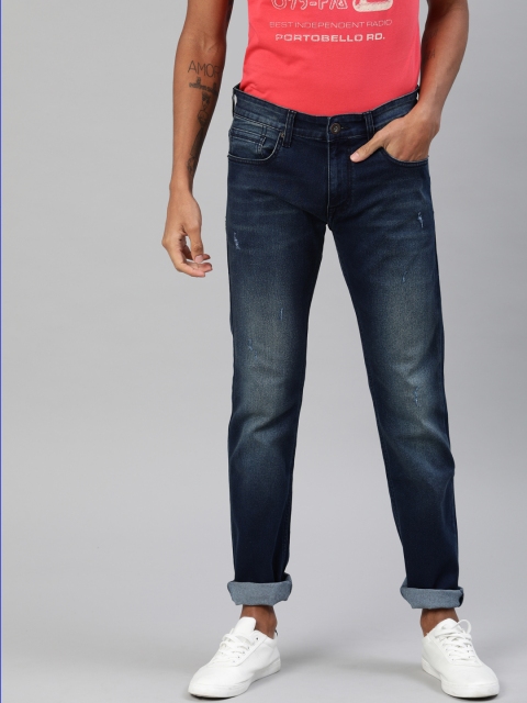 

BEAT LONDON by PEPE JEANS Men Blue Slim Fit Low-Rise Low Distress Stretchable Jeans